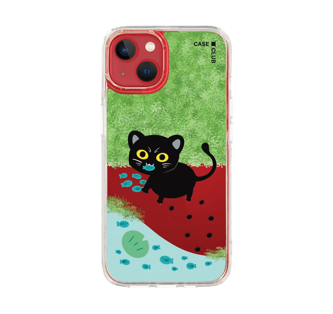 black cat & fish